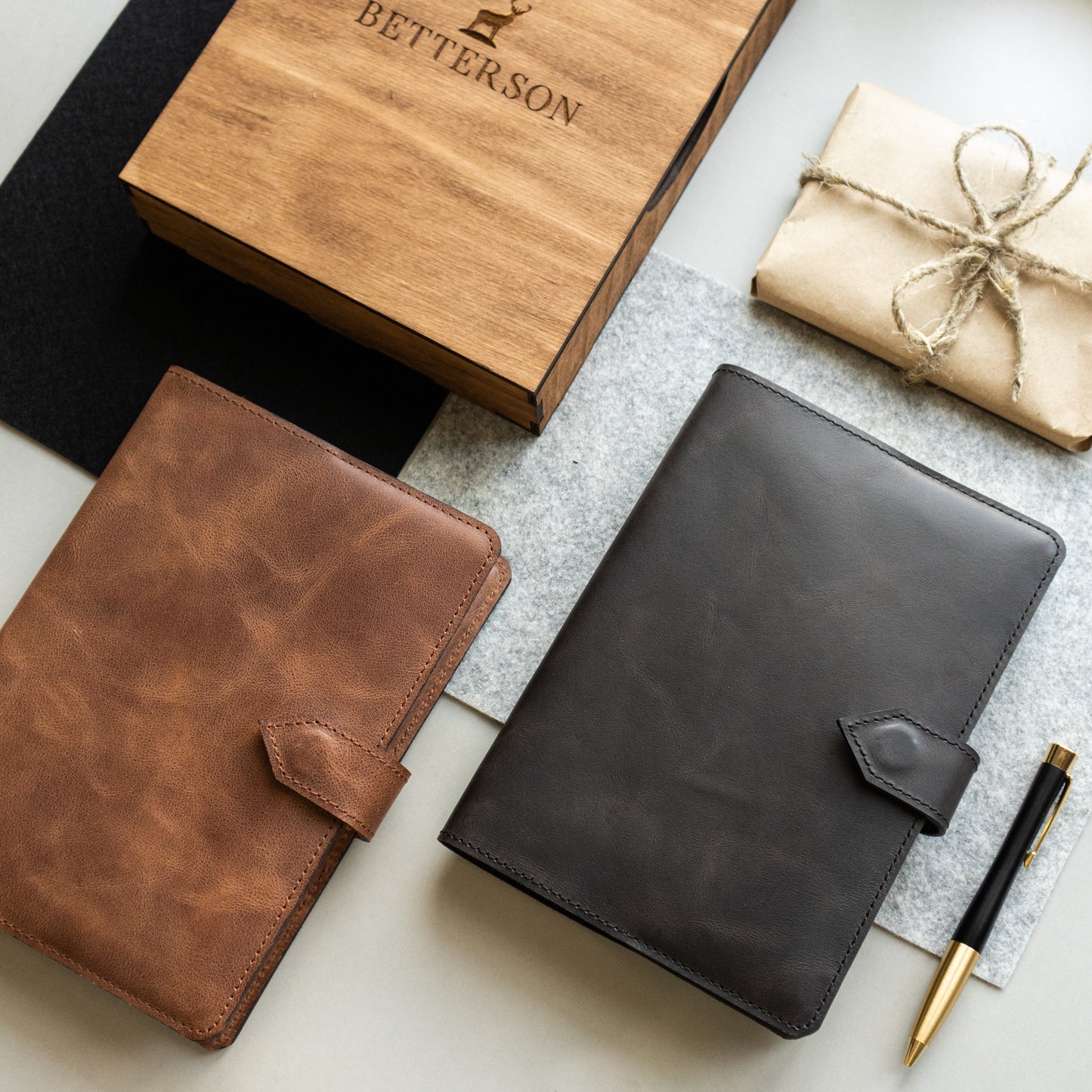 Elegant A5 Leather Notebook – Royal Graphite