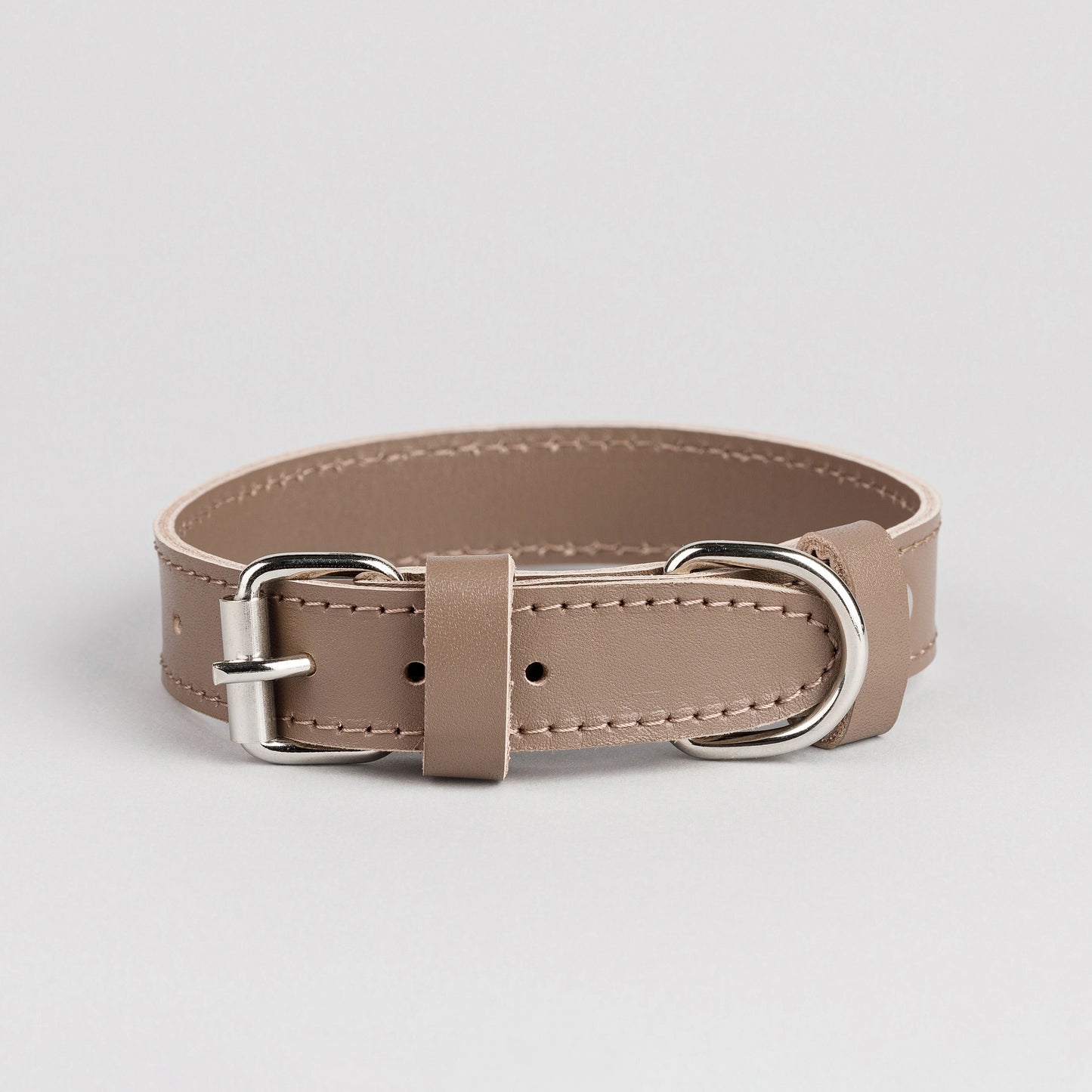 Premium Cappuccino Leather Dog Collar