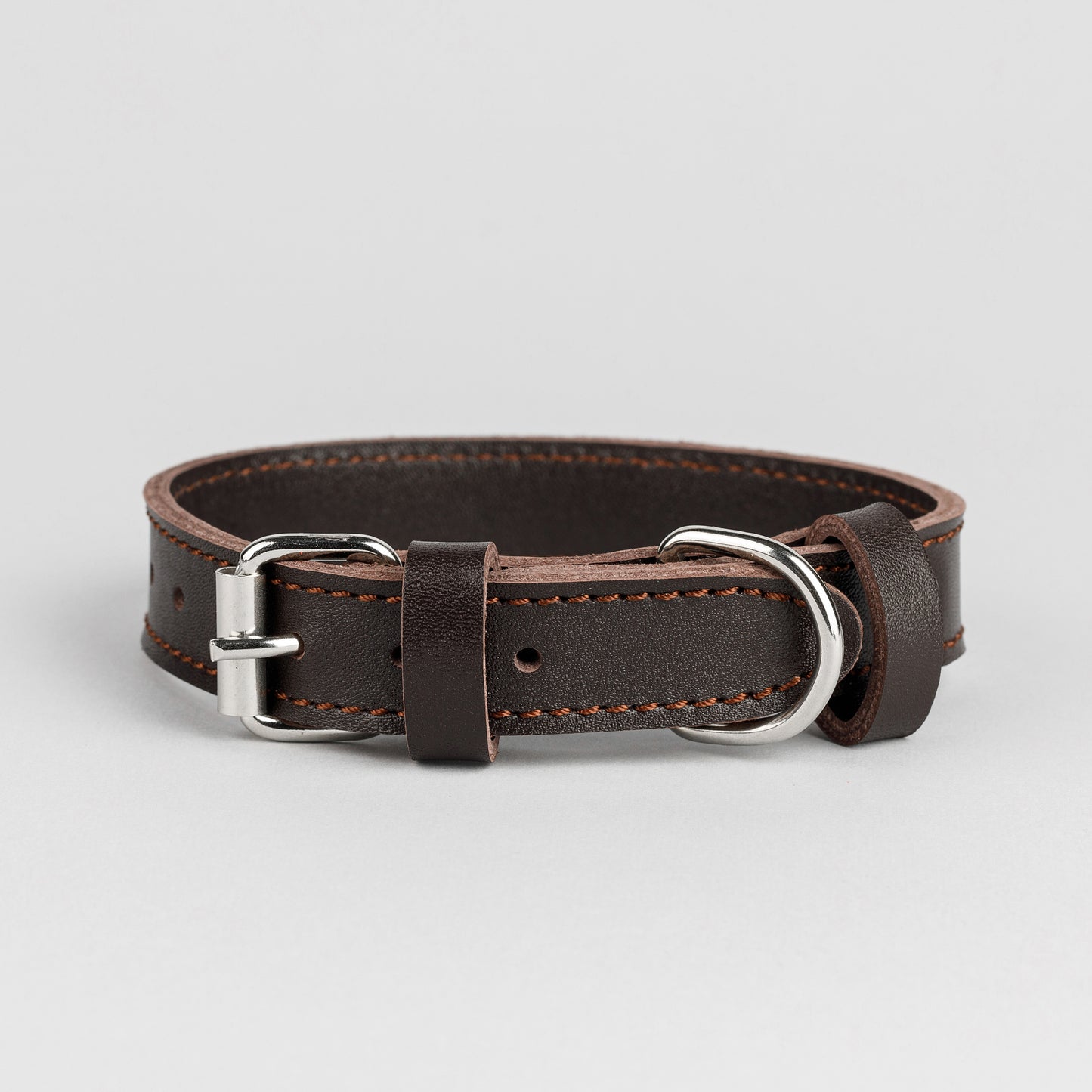 Premium Brown Leather Dog Collar