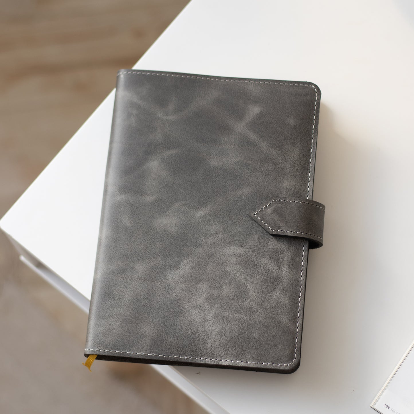 Elegant A5 Leather Notebook – Royal Silver