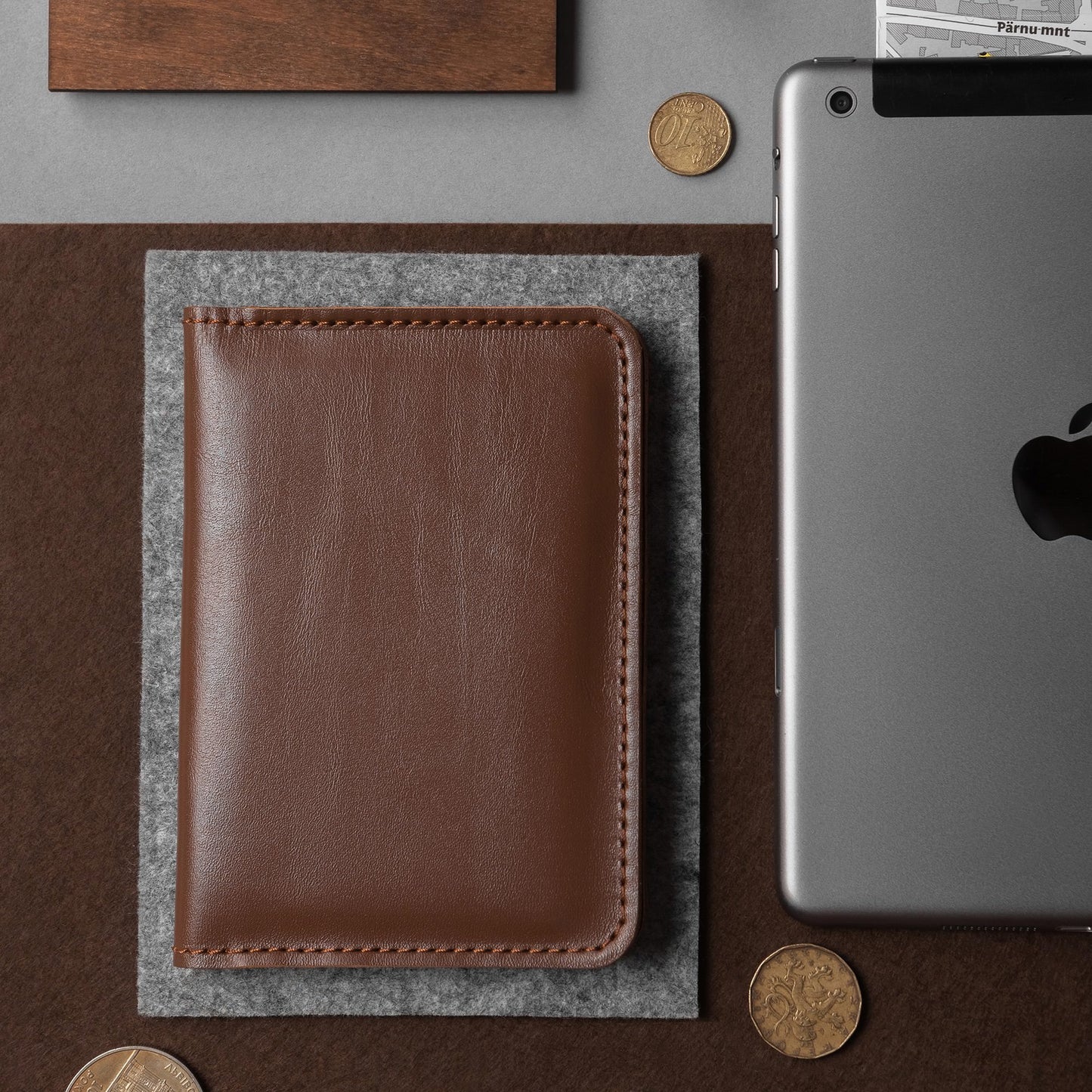 Monogram Leather Passport Sleeve - Cape Town Whiskey