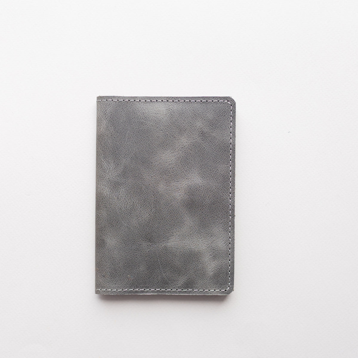 Leather passport cover Doco Silver