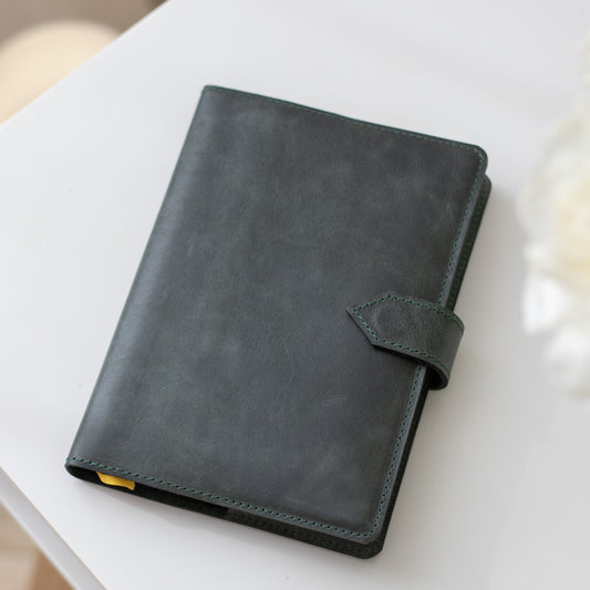 Elegant A5 Leather Notebook – Royal Forest